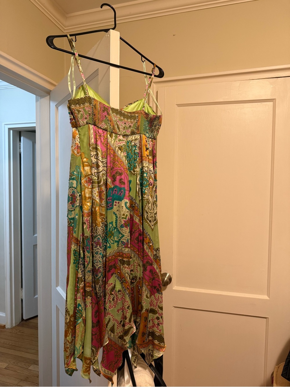 Sue Wong Green Multi-Color Beaded Paisley Sundress - Picture 3 of 5